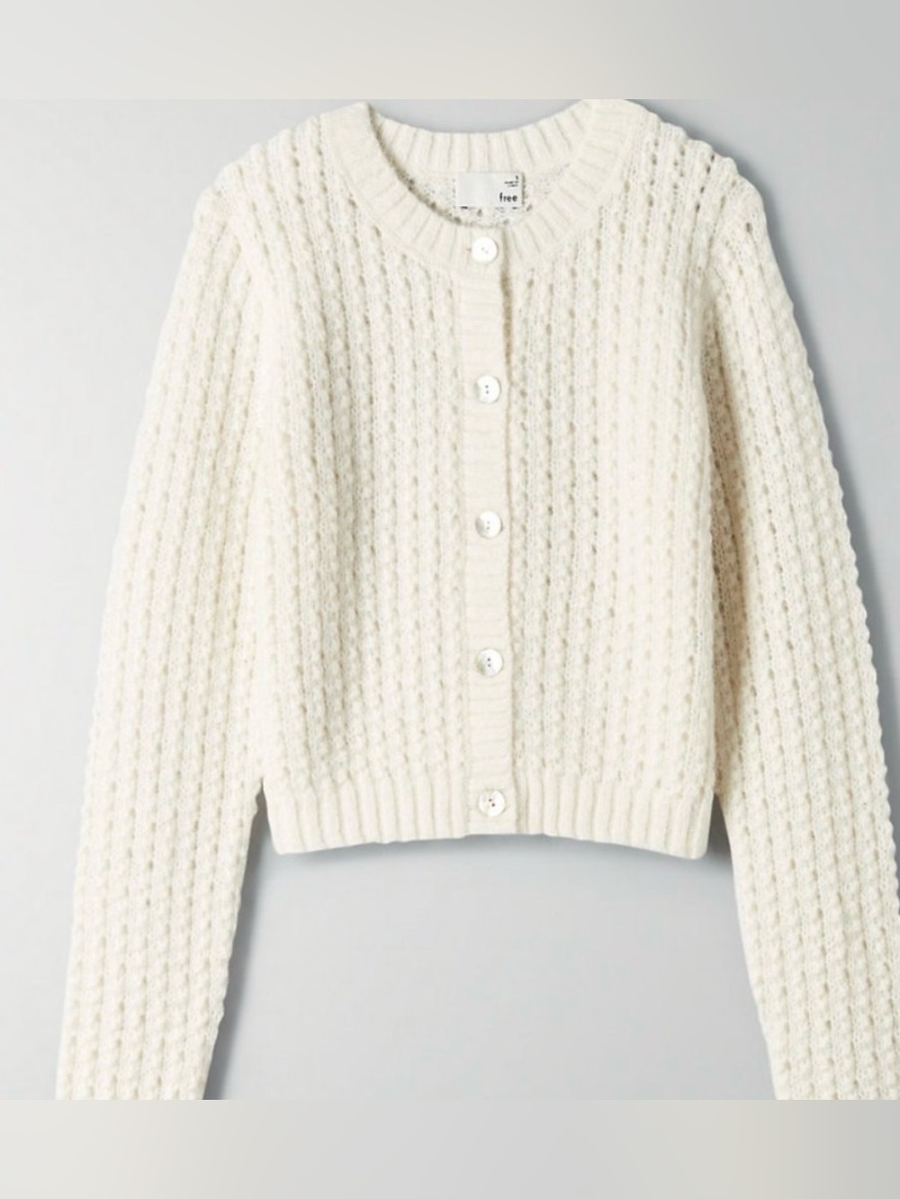 Aritzia Wilfred Alpaca Blend Fortune Knit Cardigan Sweater Size S NWT